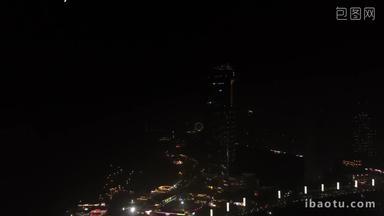大连星海广场夜景高清航拍